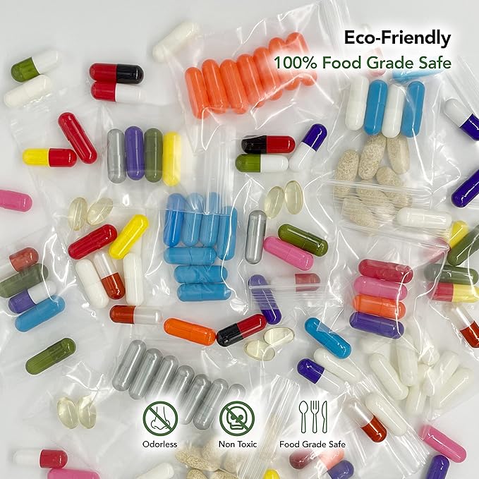 3 x 3 Inch Resealable Plastic Bags 1000 Pack — Clear Reclosable Mini Bags with Zipper Seal for Jewelry, Beads, Small Parts, Crafts, Hardware