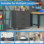 Metal Tool Cabinet,Garage Storage Cabinet System,Wall Cabinet & Locking Rolling Tool Cabinet with Doors and Adjustable Shelves,Steel Tool Cabinets for Home (2 Pcs-StyleE, Black)