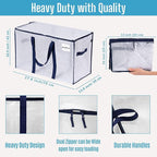 VENO 10 Pack Moving Bags and Large Christmas Storage Bins with lids. Alternative to Moving Boxes, Packing Supplies for College. Extra Large Heavy Duty Totes for Packaging (Clear, 10 Pack)