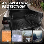 LASFIT Bed Mat for Hyundai Santa Cruz 2026 2025 2024 2023 2022 4.3FT (52.1inches), Custom Fit TPE All Weather Truck Bed Liner Pickup Trunk Bed Mat, Black