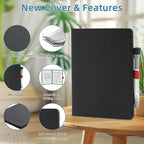Double-Sided White Board - A5 Portable Whiteboard - Ultra-Thin 0.3" Small Dry Erase Board with 1 Marker & Anti-Ghosting Surface | Magnetic-Ready | Mini Foldable for Office,Home,Meeting(Black)