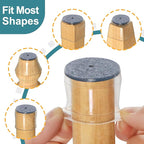 24 Pcs Chair Leg Floor Protectors Round, Silicone Felt Furniture Leg Pads Caps Covers for Hardwood Floors (Fit 15/16" to 1-5/16")