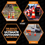 Xpose Safety 28" Orange Traffic Cones with 6" & 4" Collars, Bulk Half Pallet 150-Pack – PVC Safety Cones for Parking, Soccer, Construction, Kids & Caution – DOT Approved – Optional Stencil Available