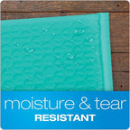 Quality Park Bubble Mailers, 8.25 x 11 Shipping Envelopes, Water Resistant Teal Poly Padded Envelopes, Redi-Strip Peel Off Closure, 25 Per Box (QUA85860)