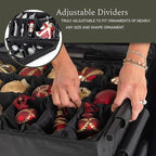 [TreeKeeper Telescoping Christmas Ornament Storage Box with Dividers] - Adjustable Organizer Holds 120 Ornaments up to 4 Inches Tall by Nearly Any Width and Length | 5 Removable Trays with Separators