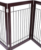 Internet's Best Traditional Wire Dog Gate - 4 Panel - 30" Tall - Espresso