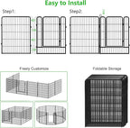 No Dig Decorative Garden Fence with Gate Rustproof Metal Fence Panels, 40in(H) x 64Ft(L) Garden Fencing for Yard 24 Panels Animal Barrier Fence for Dogs, Rabbit, Patio