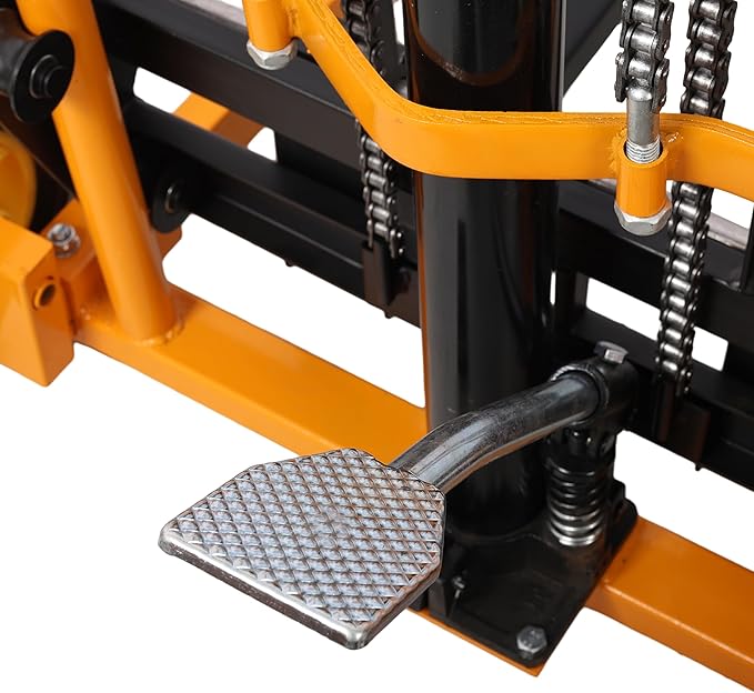 440lbs Material Lift Stacker, 35.5" Hydraulic Fork Lift, Max Lift Manual Forklift Pallet Lift Dolly, Manual Pallet Stacker for Supermarket, Warehouse, and Household