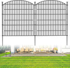 Decorative Garden Fence, 5 Panels - 32 in (H) x 11.8 ft (L) No Dig Dog Fence Outdoor for Yard, Rustproof Tall Garden Fencecing Panels, Animal Barrier Suitable for Yard Border, Patio, and Outdoor Use