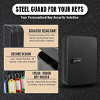 Flexzion Key Box Wall Mount with Code - Black Key Cabinet Lock Box Key Storage Box Wall Mount with Combination Lock, Secured Key Organizer Box with 48 Colored Key Holder for Homes, Office, Apartments