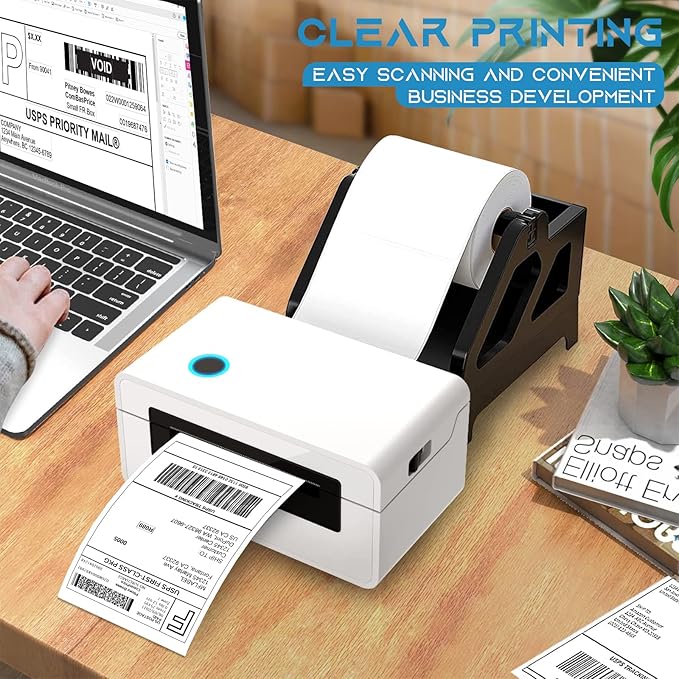 MFLABEL 4x6 Thermal Shipping Labels - 8 Rolls of 250, Perforated & Smudge-Proof Direct Thermal Labels Compatible with Rollo, Zebra, for Amazon UPS FedEx Shopify