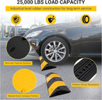 3.3 FT Heavy Duty Rubber Speed Bump 2-Pack, Driveway Cable Protector Ramp with Installation Bolts for Parking Lots, Garage & Gravel Roads