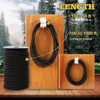Strong and Durable Bungee Cord - 1/4" x 25ft Elastic Cord, Kayak Stretch String Rope, Bungee Shock Cords for Repairing Tent Poles, DIY, Tie Downs, Black