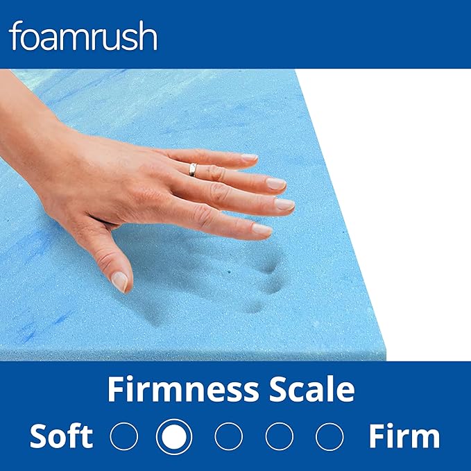 FoamRush 3 x 24" x 27" Gel Only Upholstery Firm Foam Soft Support (Chair Cushion Square Foam for Dinning Chairs, Wheelchair Seat Cushion Replacement)