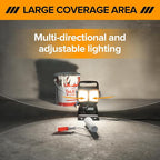 LUTEC 91.6W 10000 Lumen LED Work Light, Foldable Work Lights with 3 Adjustable Head, Portable Corded Construction Lights Job Site Lighting