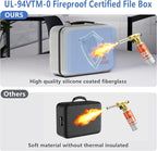 TIGERKING Fireproof Document Box Hard Shell, Fire Proof File Box for Documents with Combination Lock, File Safe Boxs Fireproof Waterproof with Handle, Durable Organizer for Home Office Storage - Grey