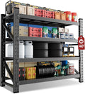 40" Wide Storage Shelves, 2000LBS Garage Shelving Heavy Duty, Standing Shelf Units, 4 Tier Metal Adjustable Storage Shelving Rack for Shop Warehouse Basement, 40'' W x 20''D x 60'' H