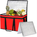 Bodaon Insulated Food Delivery Bag With Hard Bottom, XXXL Pizza Cooler Bags, Rideshare Delivery Bag, Grocery Shopping bag, Thermal Cold/Hot Styrofoam Carrier for Travel/Catering/Car