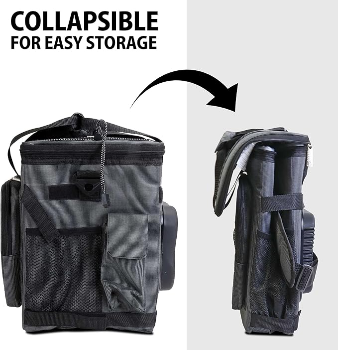 Koolatron Electric Portable Cooler Plug in 12V Car Cooler Bag, 26 qt (25 L) Black/Gray Soft-Sided Portable Car Fridge w/DC Power Cord, Adjustable Shoulder Strap, Cord Storage, Road Trip