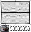 Heavy Duty Cargo Net for Pickup Truck Bed - Stretches from 4' x 4' to 7' x 7' - 8 Metal Carabiners - Compatible with Ford, Dodge RAM, Chevy, Toyota (4'x4' Feet)