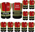 BeautyWill Custom Logo 10/20 Pack Safety Vest Class2 High Visibility Vest with Pockets Breathable Construction Vest Bulk