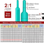 Chanzon 2:1 Ratio 5/16" (8mm) Heat Shrink Tubing 8Ft Roll (2.5M Total Length) Green Polyolefin Sleeving Wrap Shrinking 2 to 1 1pcs