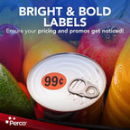 Perco Fluorescent Red 1-Inch Circle 99 Cents Promotional Sale Stickers—1,000 Labels/Roll—Ideal for Storefronts, Retail Merchandising, Flea Markets, Sales Events, Discount Marking, Clearance—USA Made