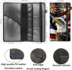 Car Registration and Insurance Holder,Leather Vehicle Glove Box Organizer Wallet for Document,Perfect for any Car,Truck,Motorcycle,Driver License,Trailer or Boat,Men & Women,American Flag-289 Eagle