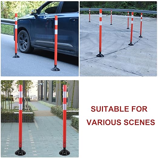 48" Traffic Cones 8-Pack with Heavy-Duty Spring Base - Road Safety & Parking Lot Delineators for Construction Zones, Highways - OrangeStar