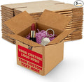 MT Products Custom Printed Kraft Cardboard Shipping Boxes 4" x 4" x 4" - Personalized Mailing Boxes and for Gifting