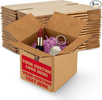 MT Products Custom Printed Kraft Cardboard Shipping Boxes 4" x 4" x 4" - Personalized Mailing Boxes and for Gifting