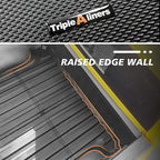 TripleAliners Truck Bed Mat & Floor Mats Front Rear Full Set Compatible with 2019-2025 RAM 1500 Accessories All Weather TPE Liners Carpets Mat Custom Fit (Truck Bed Mat+Floor Mats)