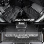 KELCSEECS Floor Mats & Cargo Liner Custom for 2016-2018 Lincoln MKX / 2019-2023 Lincoln Nautilus,All Weather Protection TPE Floor Liners Front& Rear Row Full Set Lincoln Nautilus Accessories Black