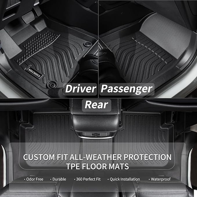 KELCSEECS® Floor Mats & Cargo Liner Custom for Chevrolet/Chevy Trax 2026 2025 2024 & Buick Envista 2026 2025 2024 All Weather Protection TPE Floor Liners Front & Rear Row Full Set Accessories Black