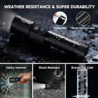 4Pack Rechargeable Flashlights High Lumens 9900LX, LED Flashlight Rechargeable with LCD Digital Display, 5Modes Adjustable Flash Light, Super Bright Flashlight Powerful, Tactical Flashlights for Home