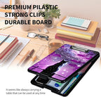 A4 Clipboards,Heavy Duty Waterproof Nursing Plastic Folder Clipboard with Storage Clip Boards,File Folder Storage Box Clipboard Case for Teacher,Doctor,Offices,Hipster Cat Galaxy