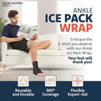 Ankle Ice Pack Wrap for Swelling, Reusable Foot Ice Pack Wrap - Cold Compression Therapy for Pain Relief, Plantar Fasciitis, Sprained Ankles, Achilles Tendonitis Relief