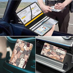 Car Registration and Insurance Holder, Leather Car Glove Box Organizer, Cool Car Accessories for ID, Driver's License Cards & Essential Document,business cards,Men&Women,Cute Cat Pattern