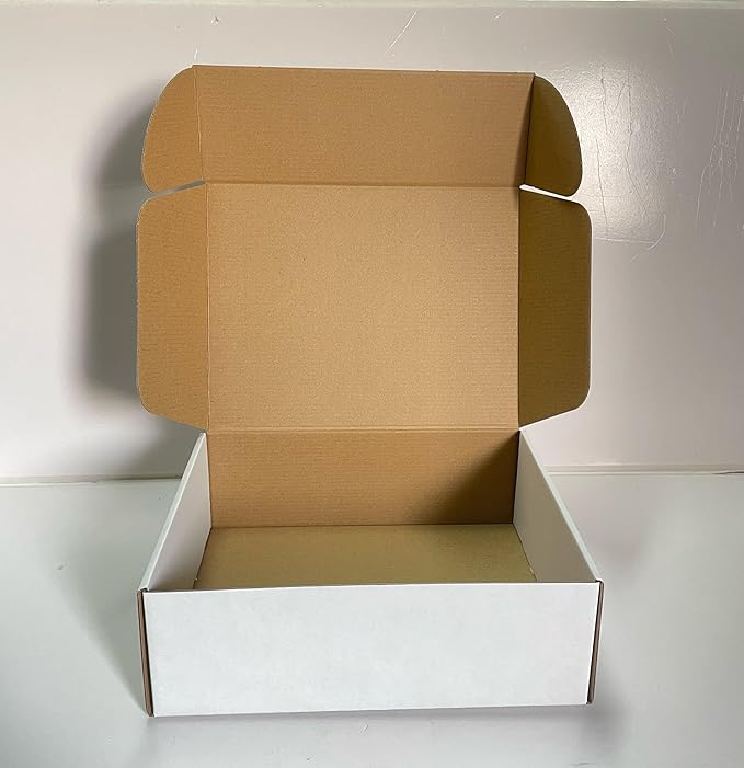 Rongyangtong13x10x4 Shipping Boxes Set of 18, White Small Corrugated Cardboard Box, Mailer Box