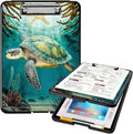 A4 Clipboards,Heavy Duty Waterproof Nursing Plastic Folder Clipboard with Storage Clip Boards,File Folder Storage Box Clipboard Case for Teacher,Doctor,Offices,Turtle