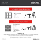 ClosetMaid MaxLoad Heavy Duty Wall Shelf Kit for Garage, 2 Shelves, Adjustable ShelfTrack Wire Shelving, Black Finish