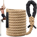 Climbing Rope Gym Workout - 10FT 15FT 20FT 25FT 30FT 35FT Heavy Duty Jute Thick Ropes for Adults Strength Training Outdoor Tree Swing Indoor Home Fitness Exercise - 1.5 Inch