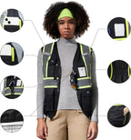 AYKRM Custom Logo Personalised Printed High Visibility Reflective 2 two tone work construction Safety Vest