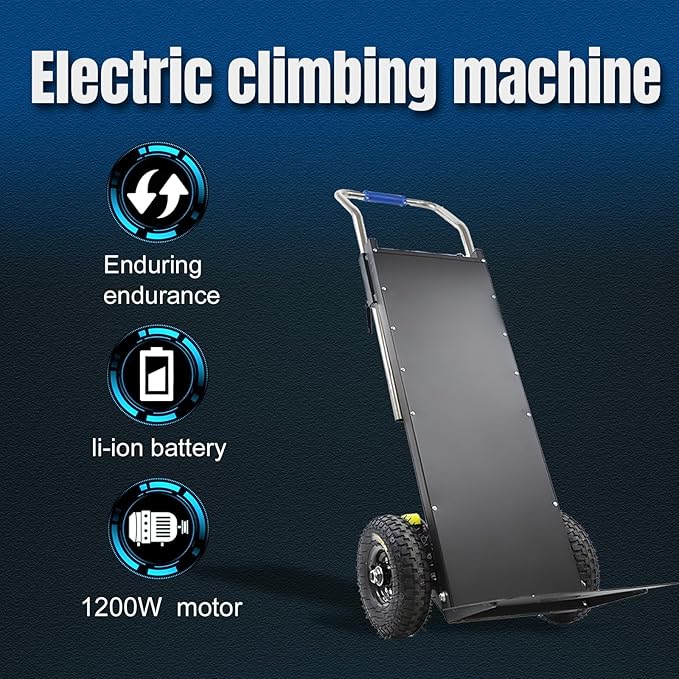 Electric Stair Climbing Dolly, Heavy Duty Cart 880lbs Capacity 1200W Motorized Hand Truck with Foldable Design for Moving Furniture Fridge Appliance(Black)