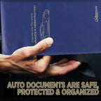 Andalus Auto Registration & Insurance Card Holder Pack of 2, Waterproof Essential Car Registration Holder with Hook & Loop Closure, Perfect for Every Vehicles Glove Boxes (Blue - 9.5" x 5.15")