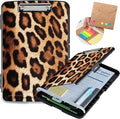 Leopard Brown Storage Clipboard with Pen Holder & Low Profile Clip, Folder - Heavy Duty Plastic Clipboard, Teacher & Office Must Haves