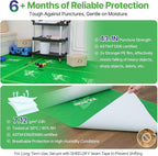 39" x50' Heavy-Duty Floor Protection | Construction Grade Carpet Protector | Drop Cloth Plastic Film for Hardwood Floors | Waterproof Painters Covering with No Residue(Mint Green)