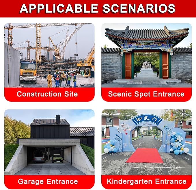 Stainless Steel Expandable Safety Barriers with Wheels - Foldable Crowd Control for Schools, Construction Sites, Garages, Roads (1.1x6m/3.6x19.7ft)