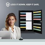 Durabox 200 Position Steel Key Cabinet - Organize and Secure Key Storage Lock Box with Numbered Hooks and Tags for Valets, Hotel, Office, Car Dealerships and More (K200) (Black)