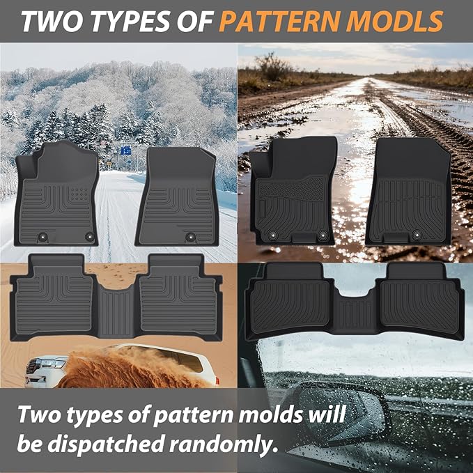 AIPOIL® Floor Mats & Cargo Liner Set for Hyundai Venue 2020-2025 2026 (Only Fit The Upper Floor of The Trunk) All Weather Protection TPE Anti-Slip Car Full Set Floor Liners Custom Accessories - Black